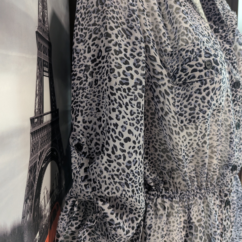 River Island Black and White Animal Print Button-Down Shirt - Picture 2 of 7
